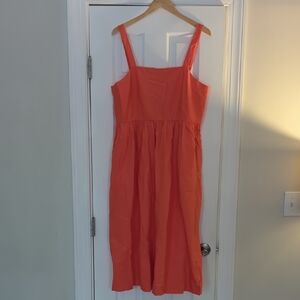 a new day Vibrant Orange Midi Dress